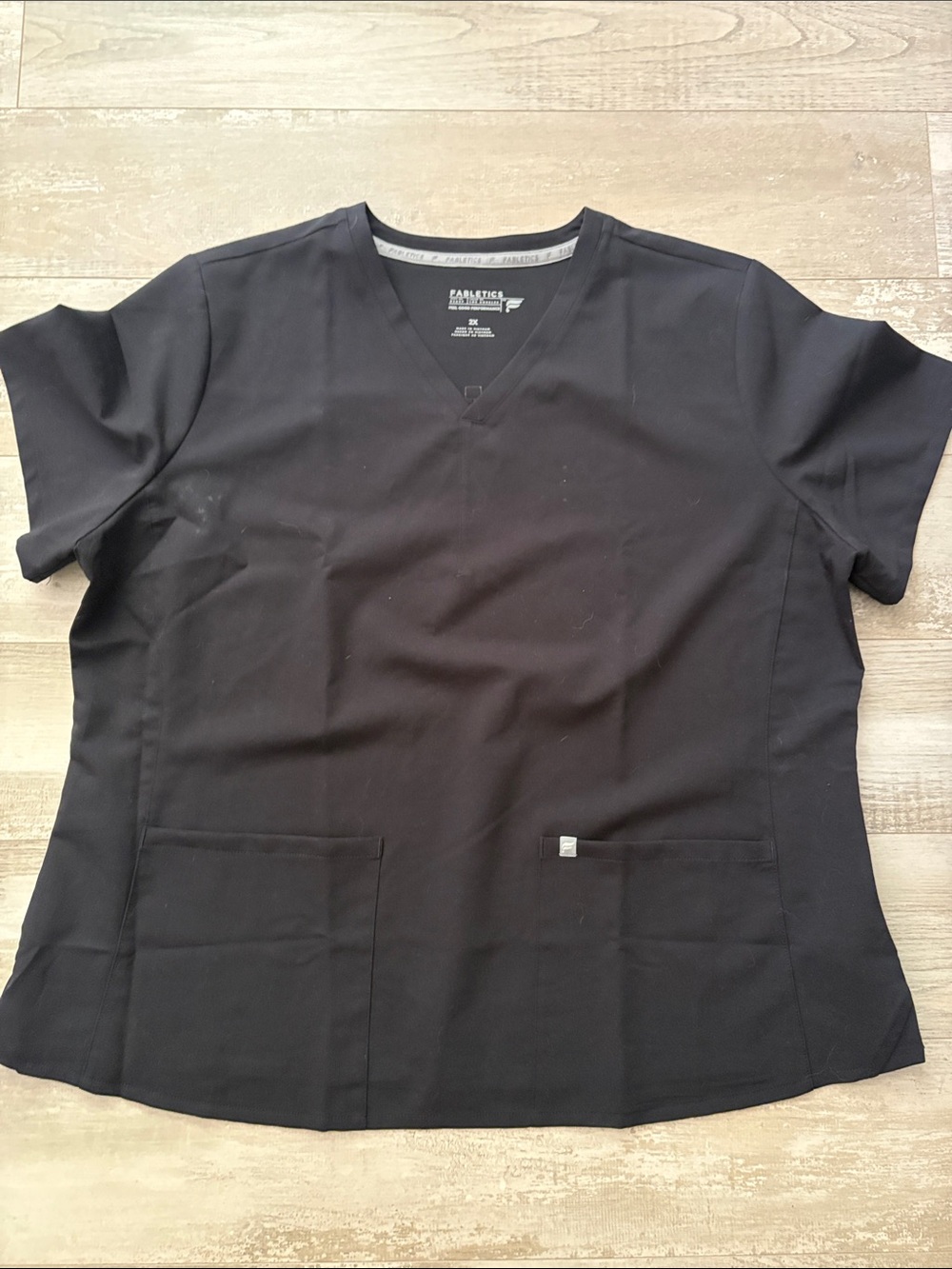 Fabletics Black V-Neck Scrub Top
